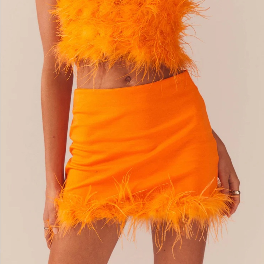 Orange Feather Skirt
